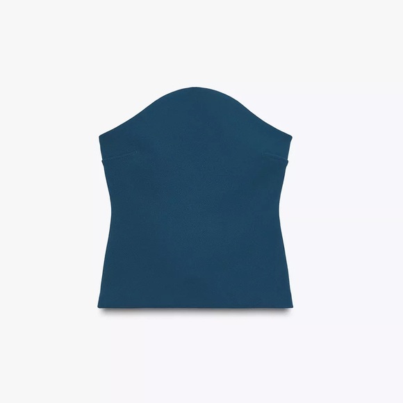 Zara Tops - Zara NWT teal blue arched strapless tube top